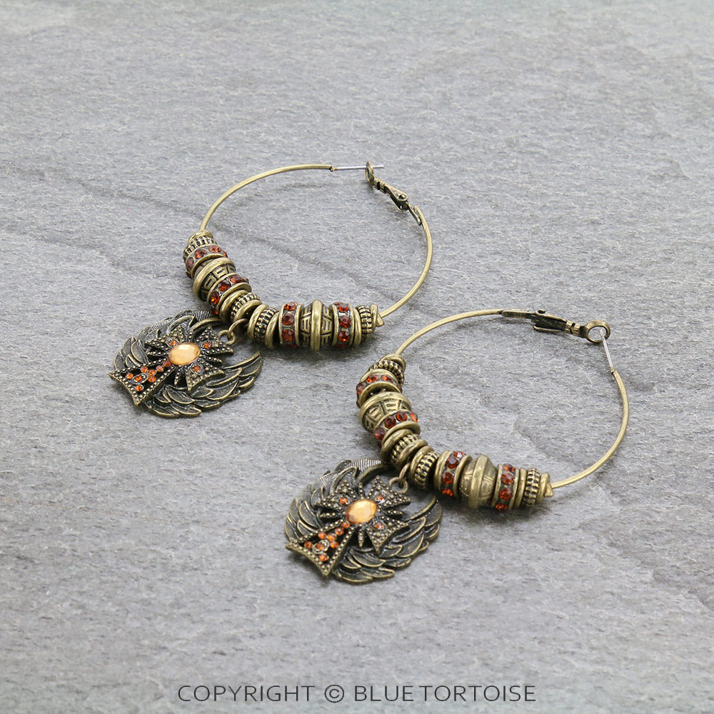 Cross Hoop Earrings