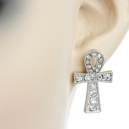Cross Post Earrings - Image 2