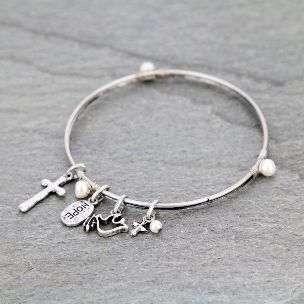 Cross Bangle Bracelet