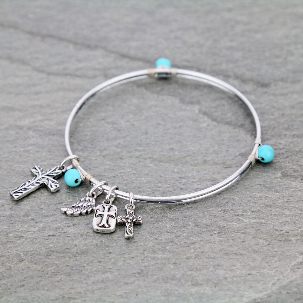 Cross Bangle Bracelet