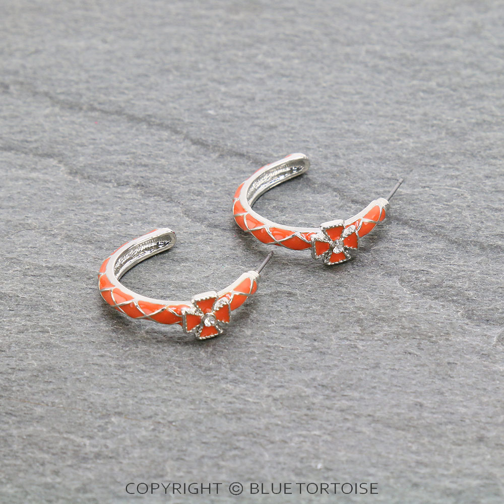 Cross Hoop Earrings