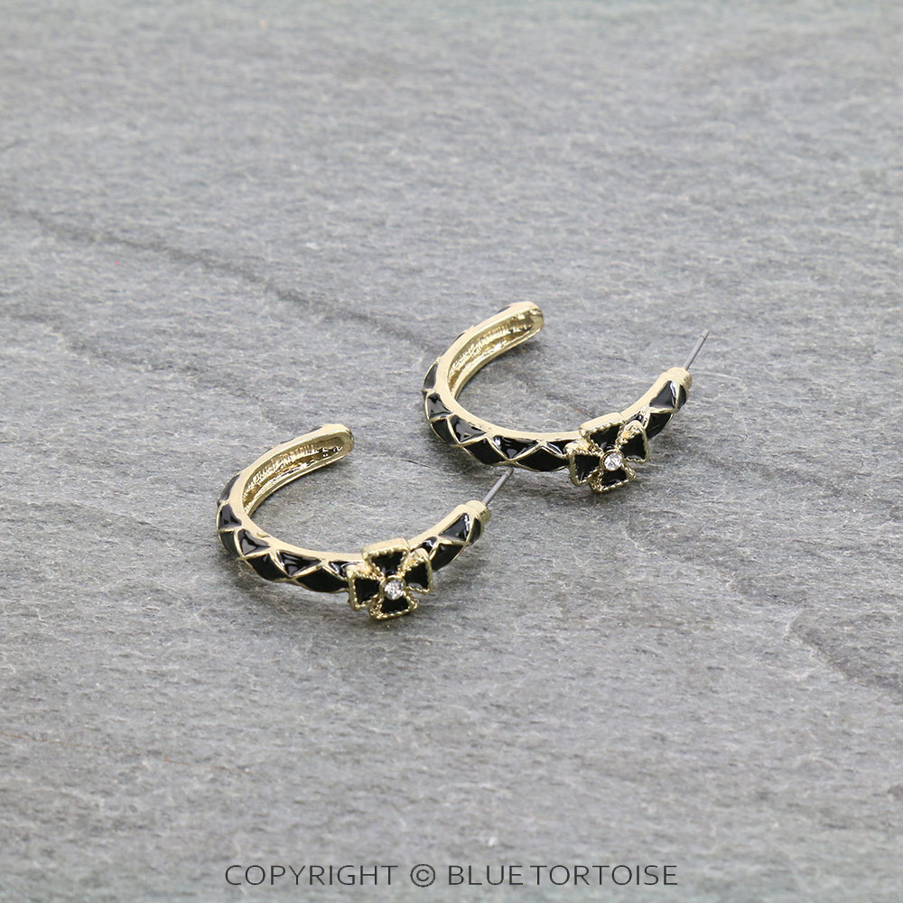 Cross Hoop Earrings