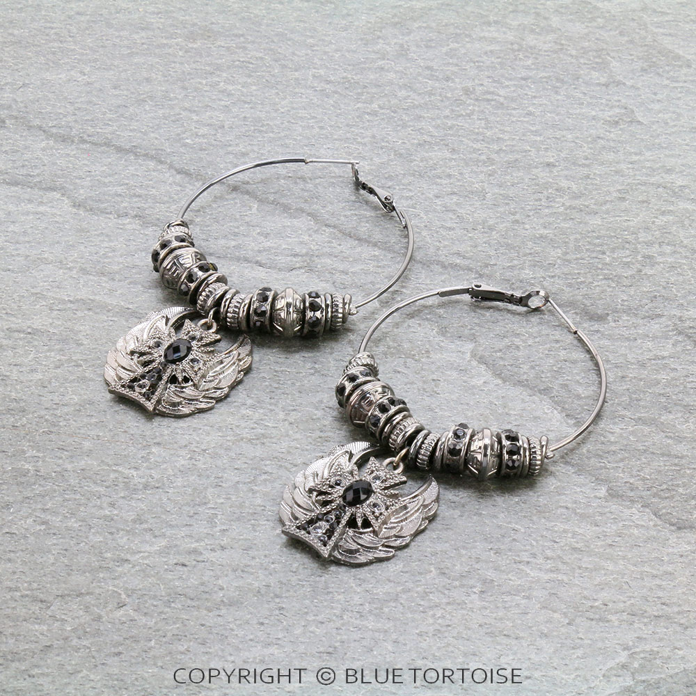 Cross Hoop Earrings