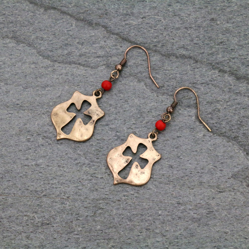 Cross Fish Hook Earrings
