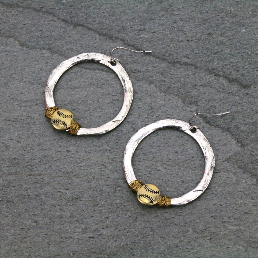 Sports "Softball" Fish Hook Earrings