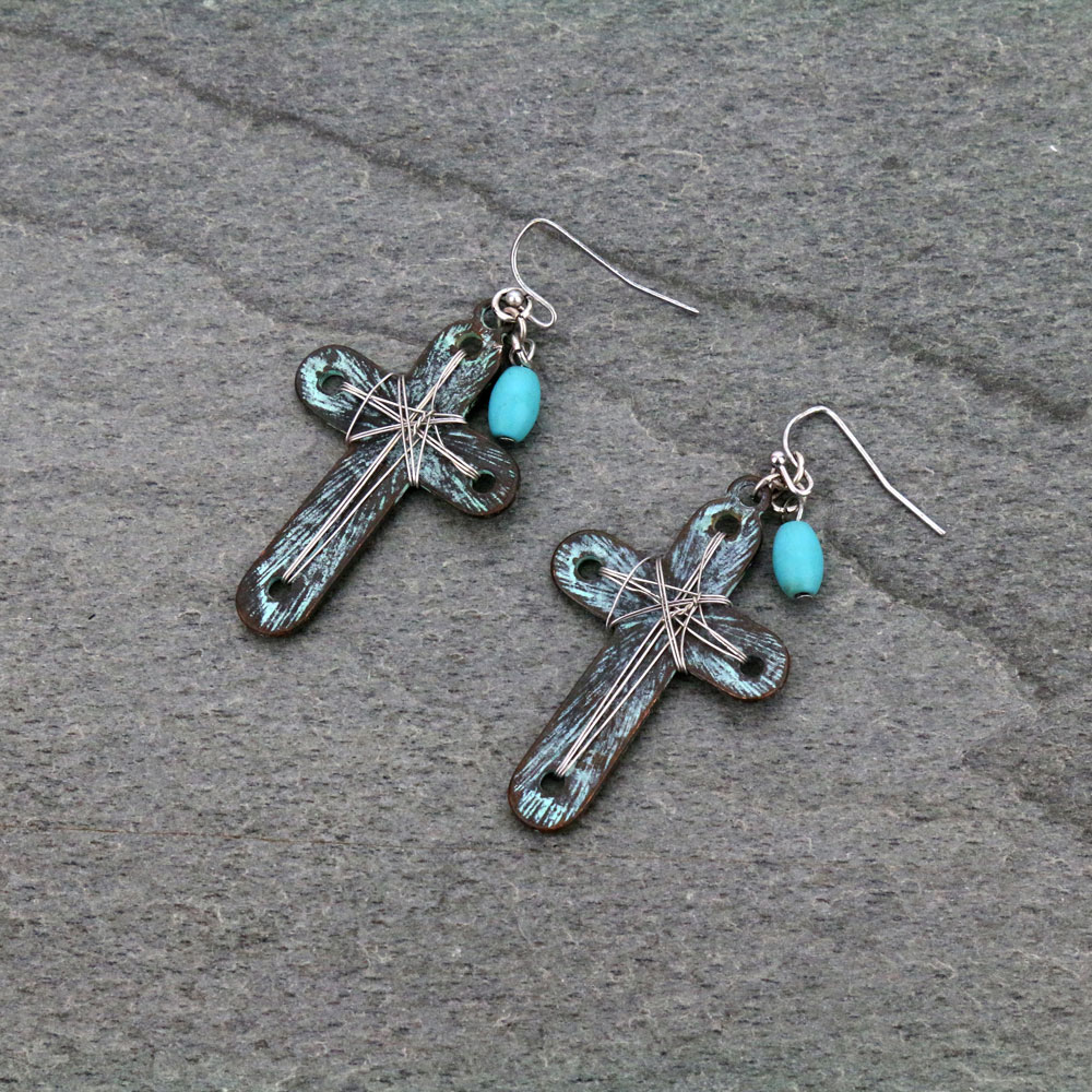 Cross Fish Hook Earrings