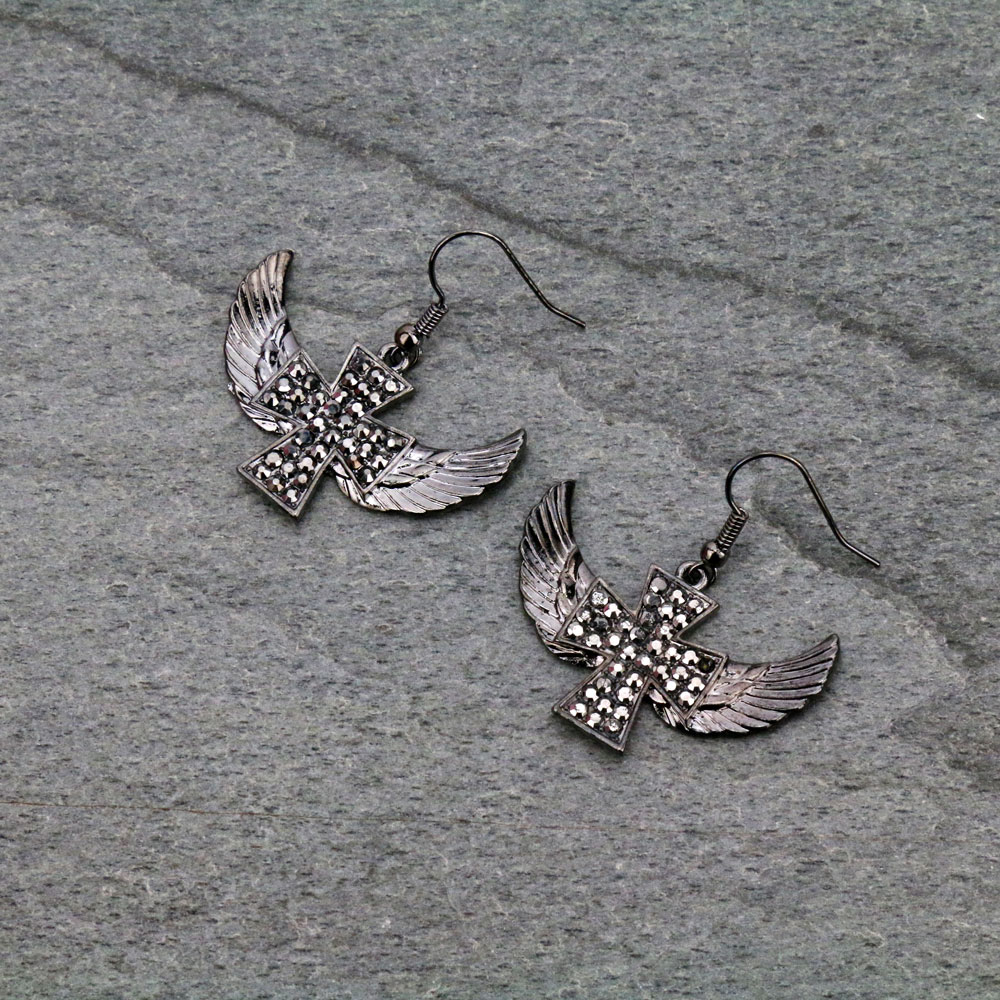 Cross Fish Hook Earrings