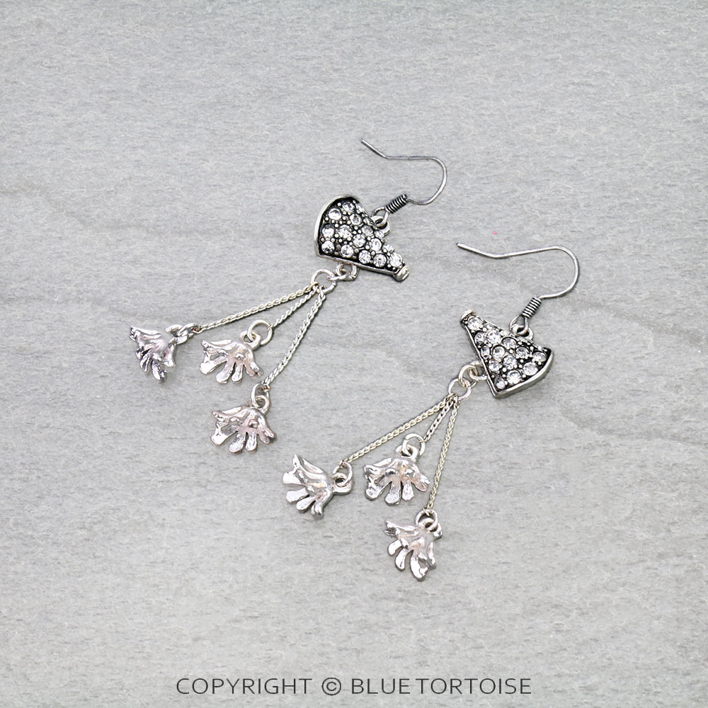 Sports Cheerleader Stone Dangle Earrings