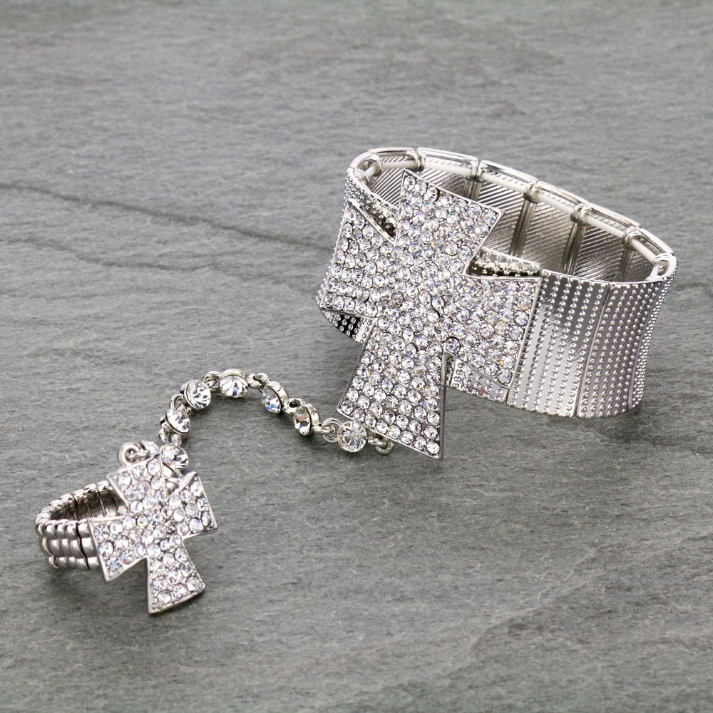 Cross w/Ring Stretch Bracelet