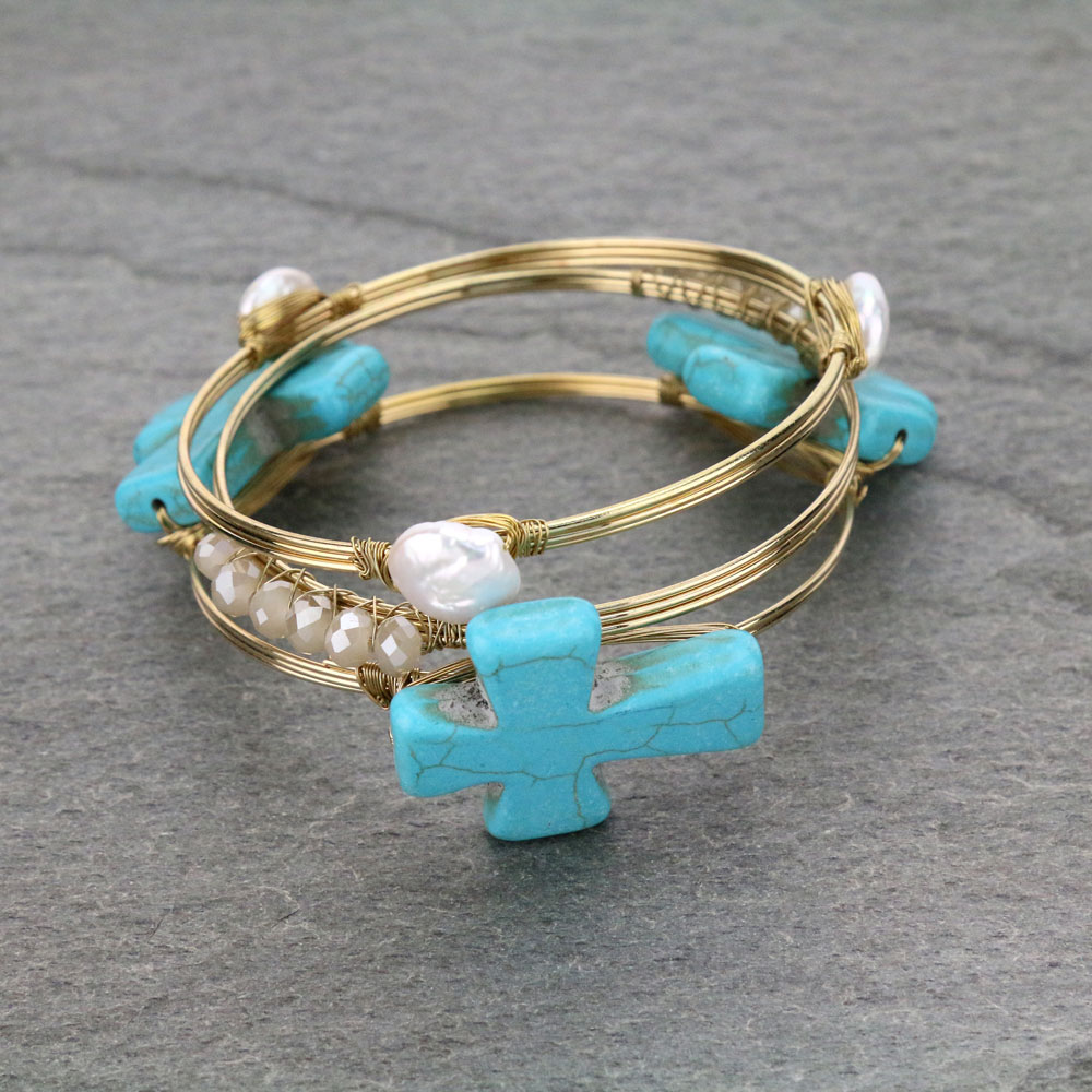 Cross Bangle Bracelet