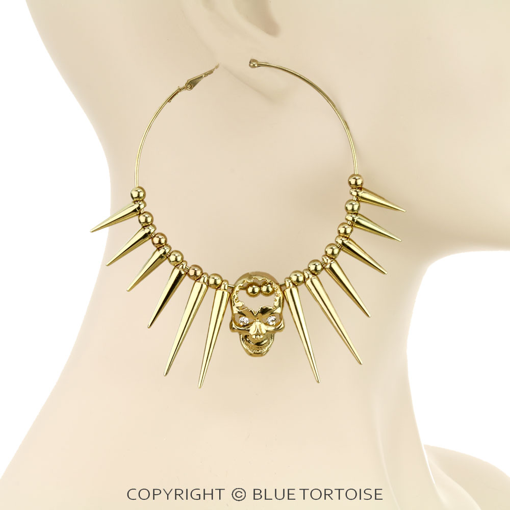 Skull Hoop Earrings - Image 2
