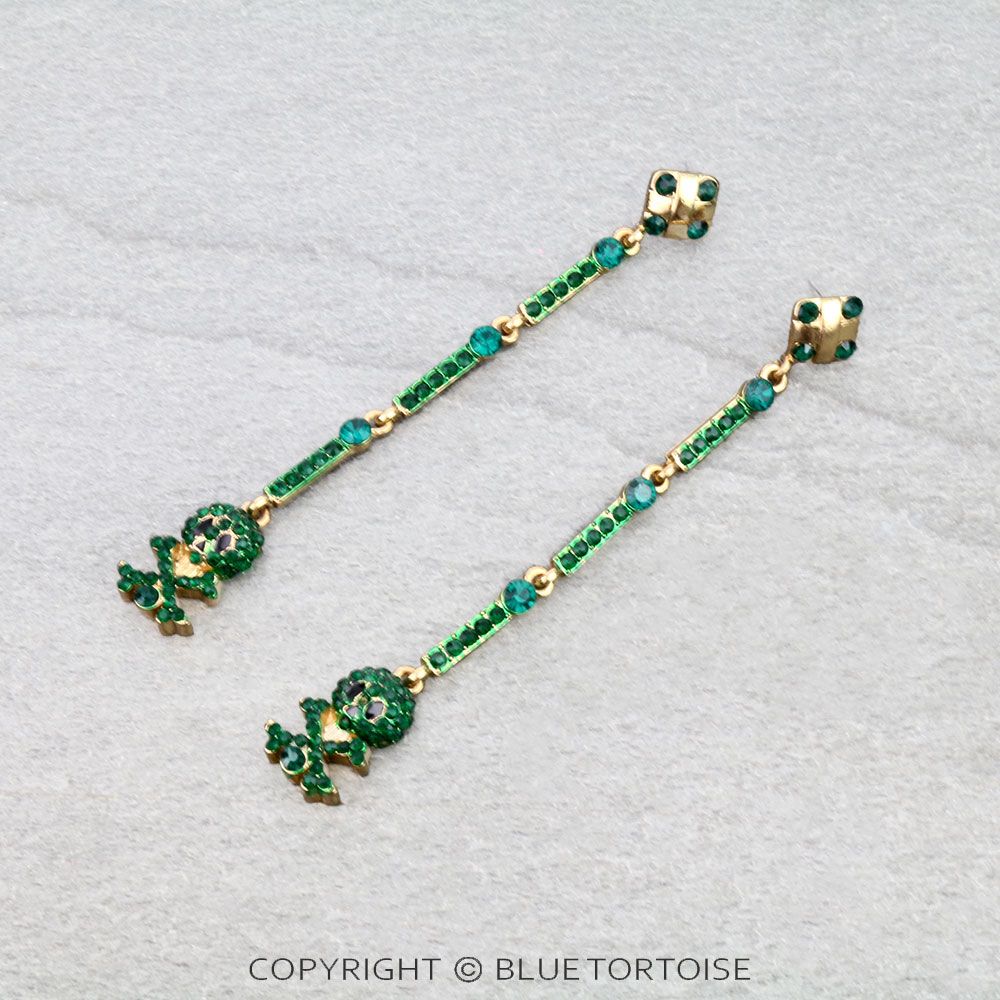 Skull Dangle Post Earrings