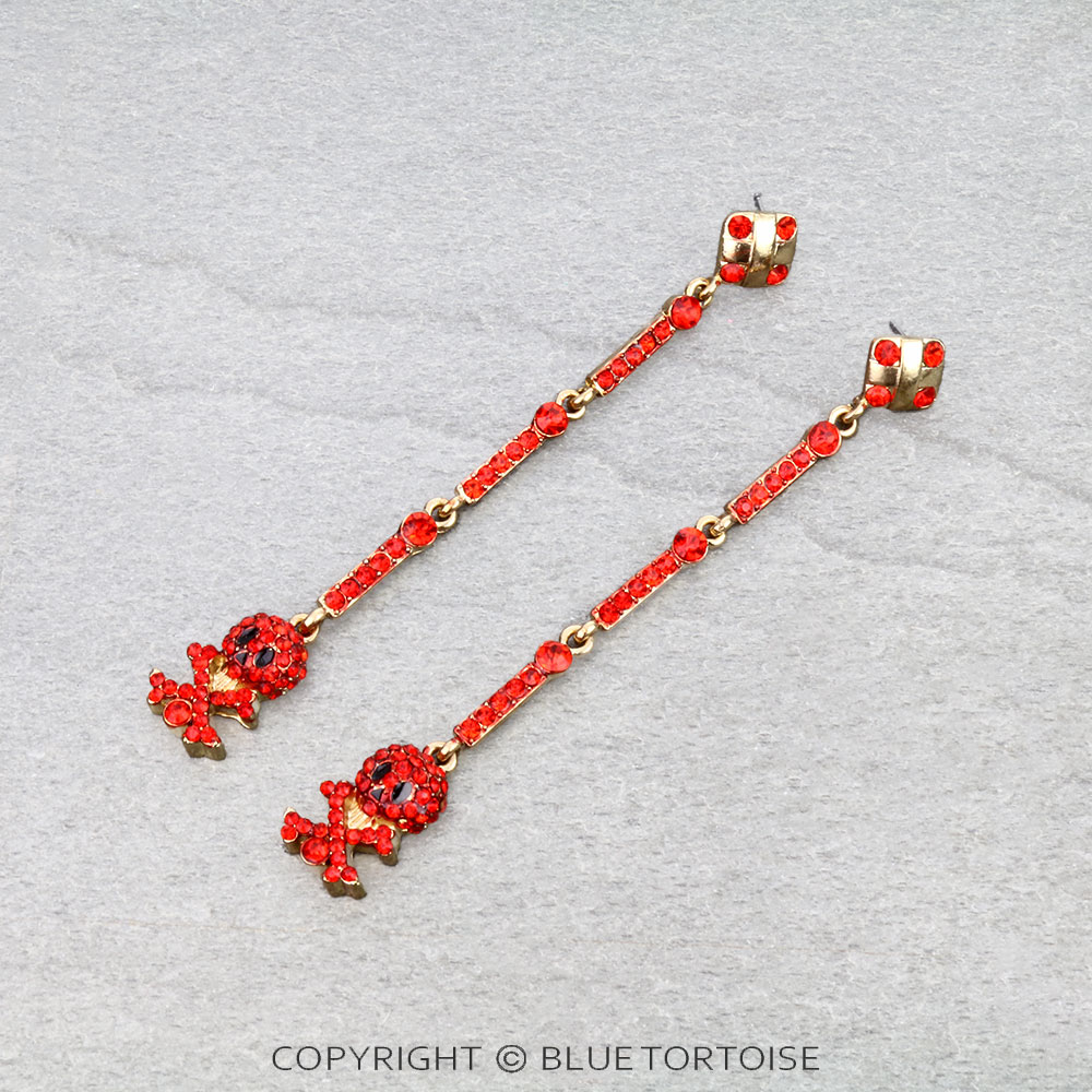 Skull Dangling Stud Earrings