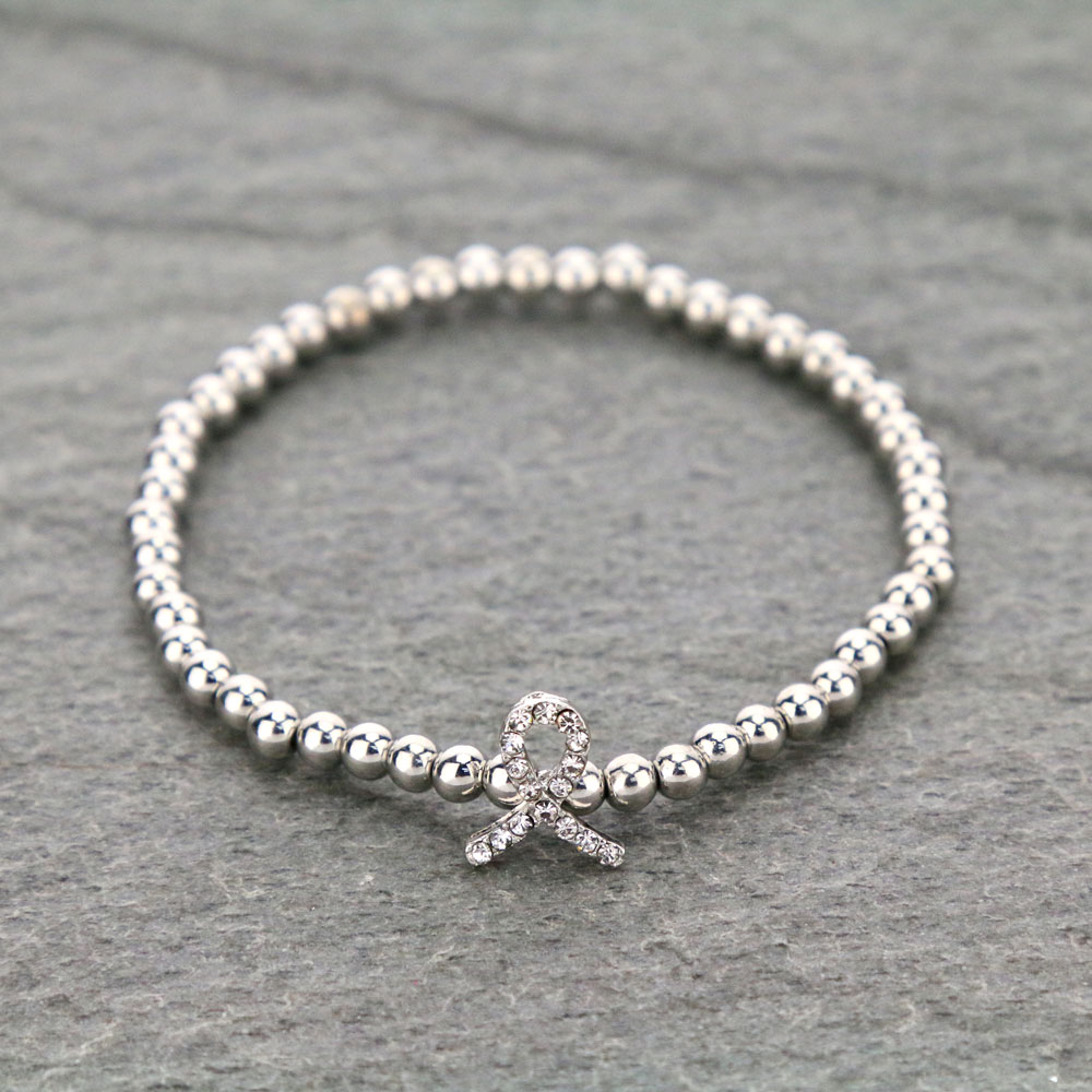 Breast Cancer Ribbon Stretch Bracelet
