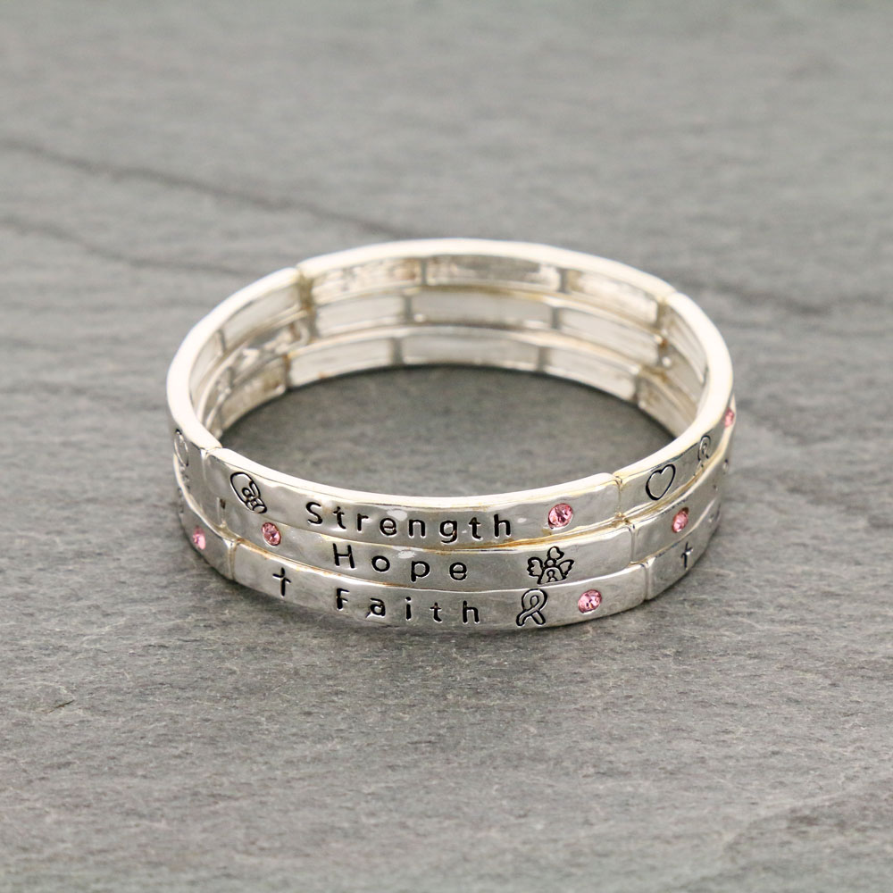 Pink Ribbon Bangle Bracelet