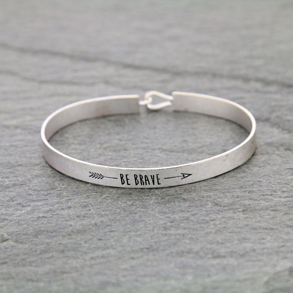 Fashion "BE BRAVE" Inspiration Bangle Bracelet