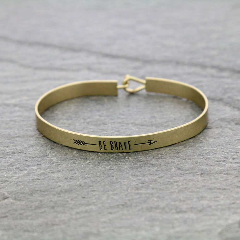 Fashion "BE BRAVE" Bangle Bracelet