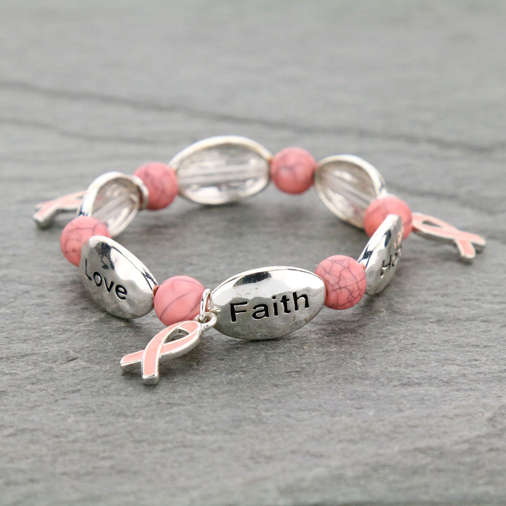 Pink Ribbon Stretch Bracelet