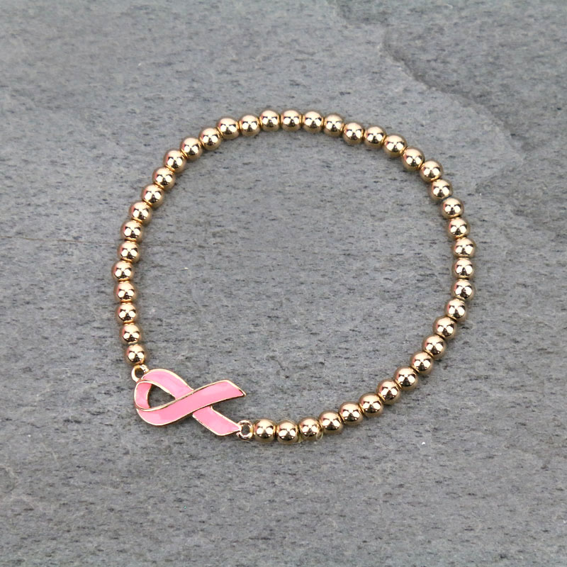Breast Cancer Ribbon Stretch Bracelet