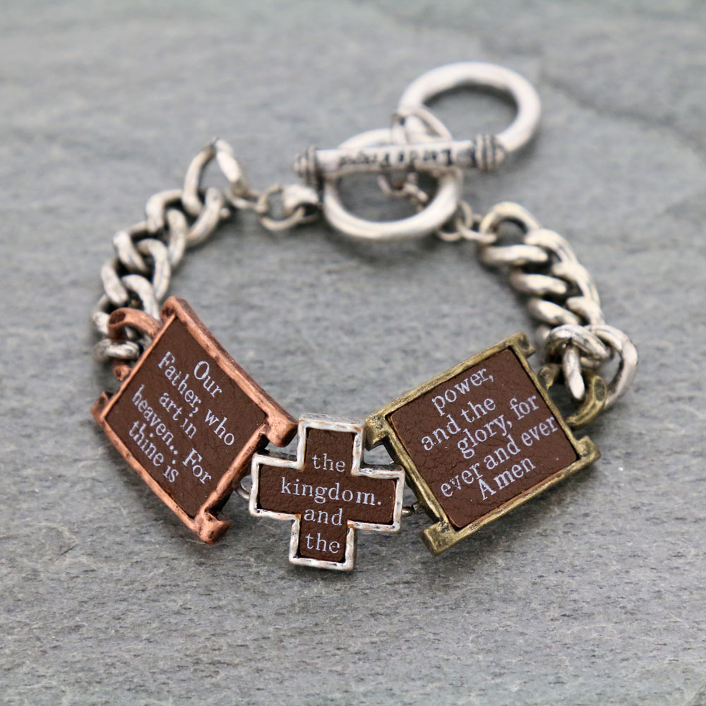 Religious "Lord's Prayer" Link Bracelet