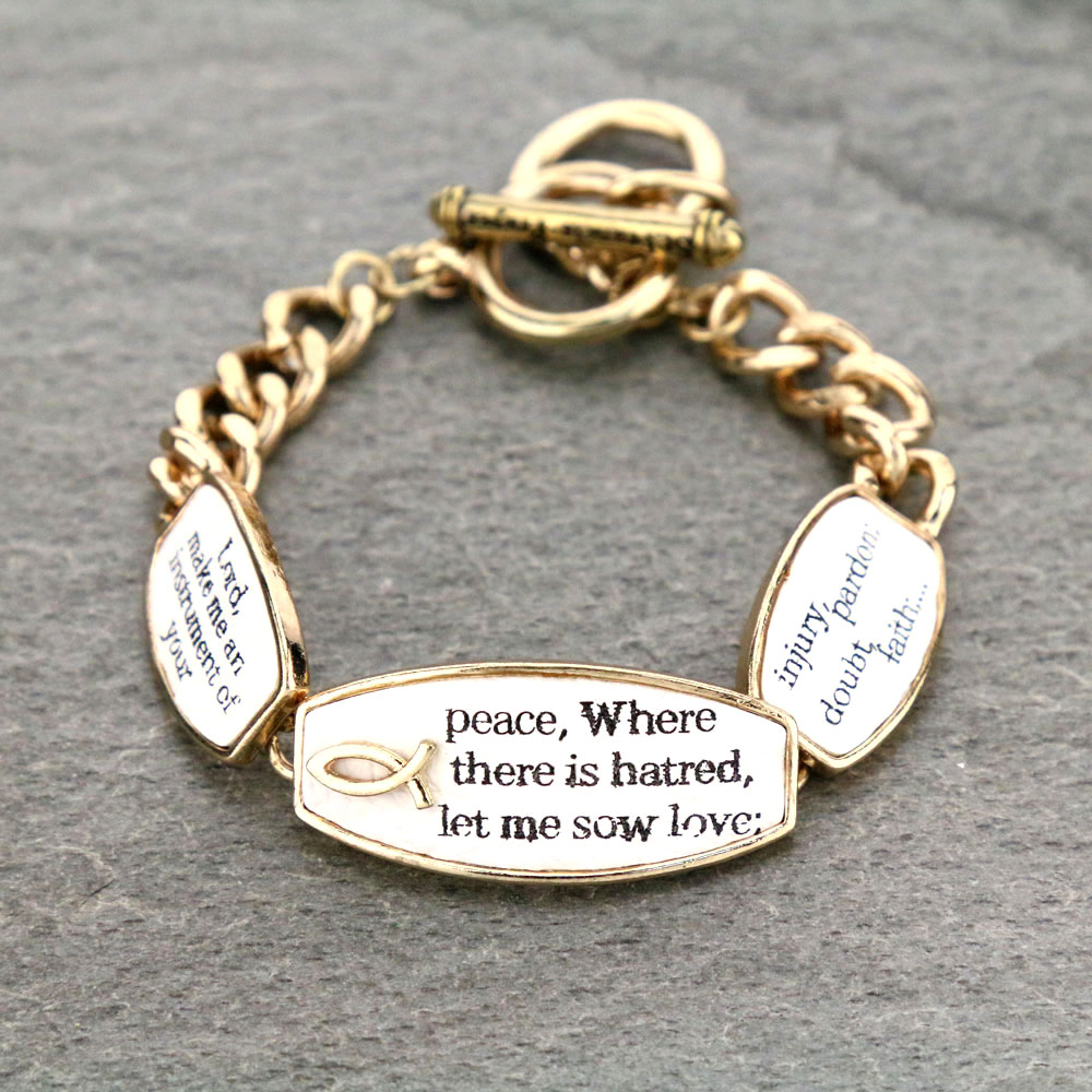 Religious Bible Verse Link Bracelet
