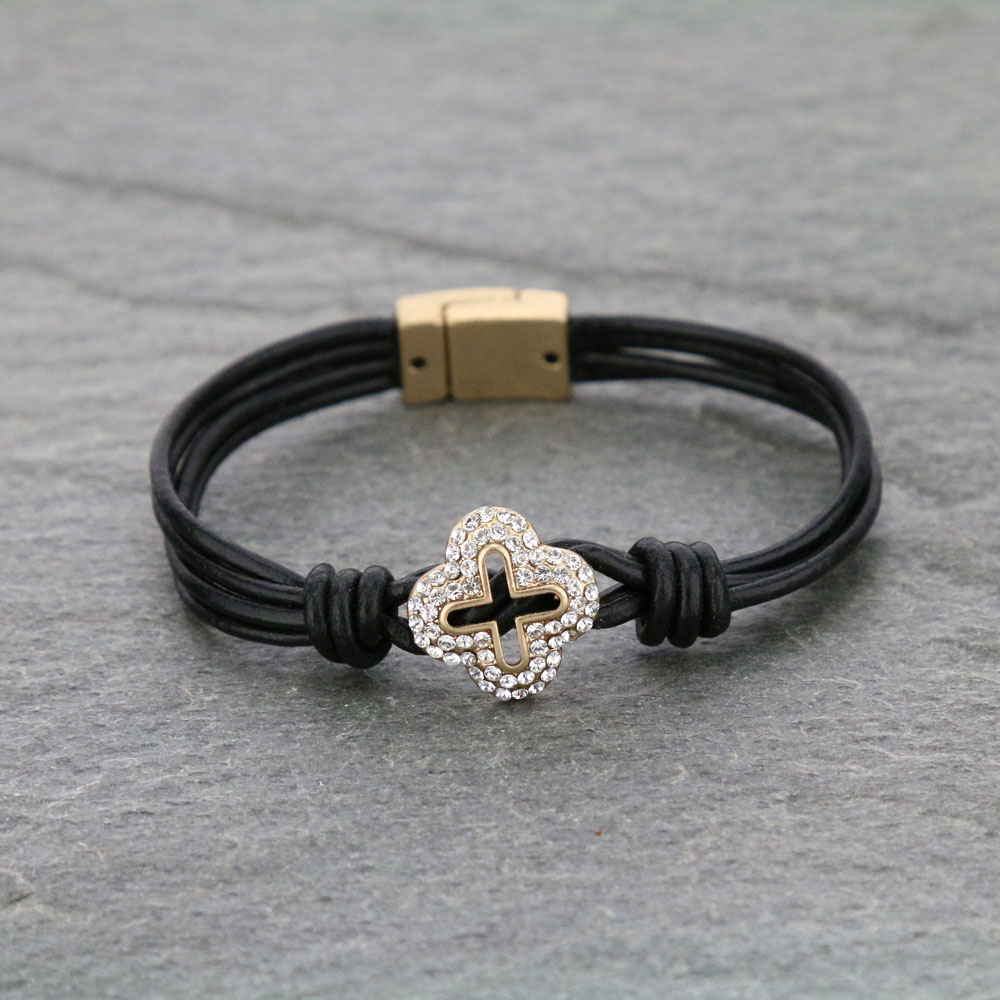 Cross Leather Bracelet