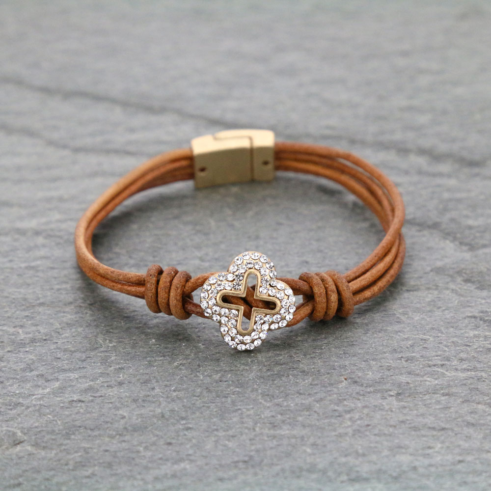 Cross Leather Bracelet