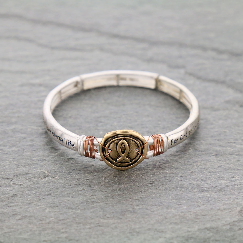 Religious "John 3:16" Stretch Bracelet