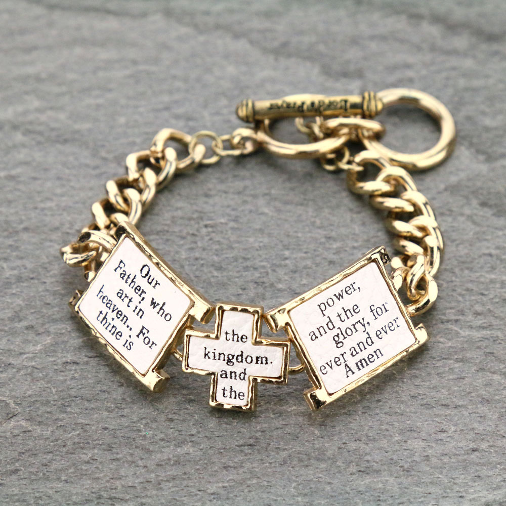 Religious "Lord's Prayer" Link Bracelet