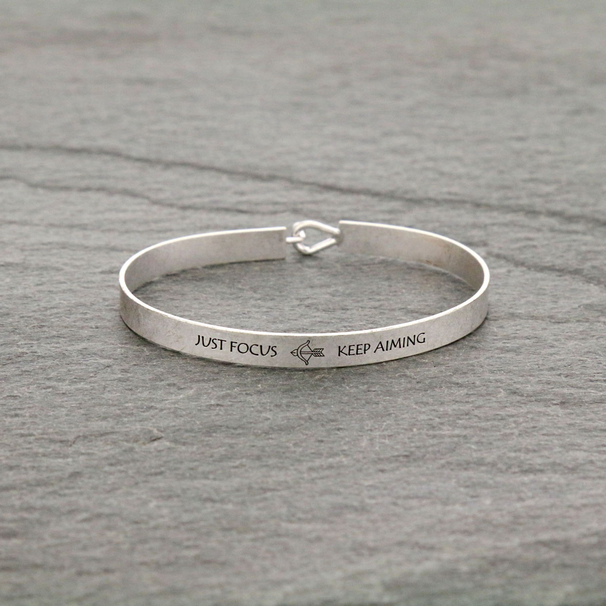 Fashion "JUST FOCUS..." Inspiration Bangle Bracelet