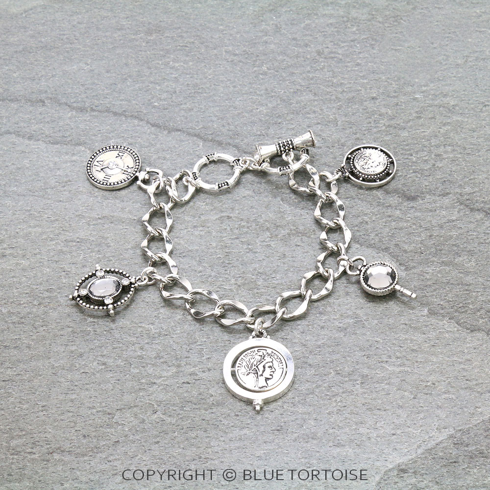 Coin Charm Toggle Bracelet
