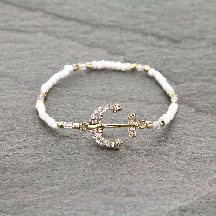 Sea Life Theme "Anchor" Stretch Bracelet