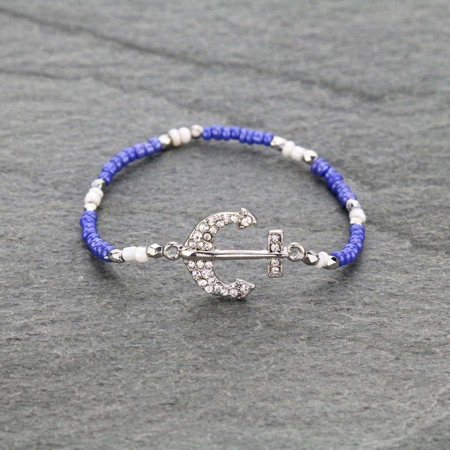 Sea Life Theme "Anchor" Stretch Bracelet