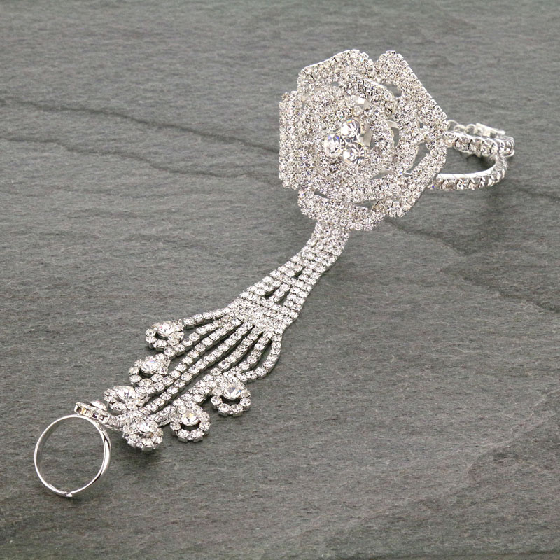 Rhinestone Bracelet Ring Set