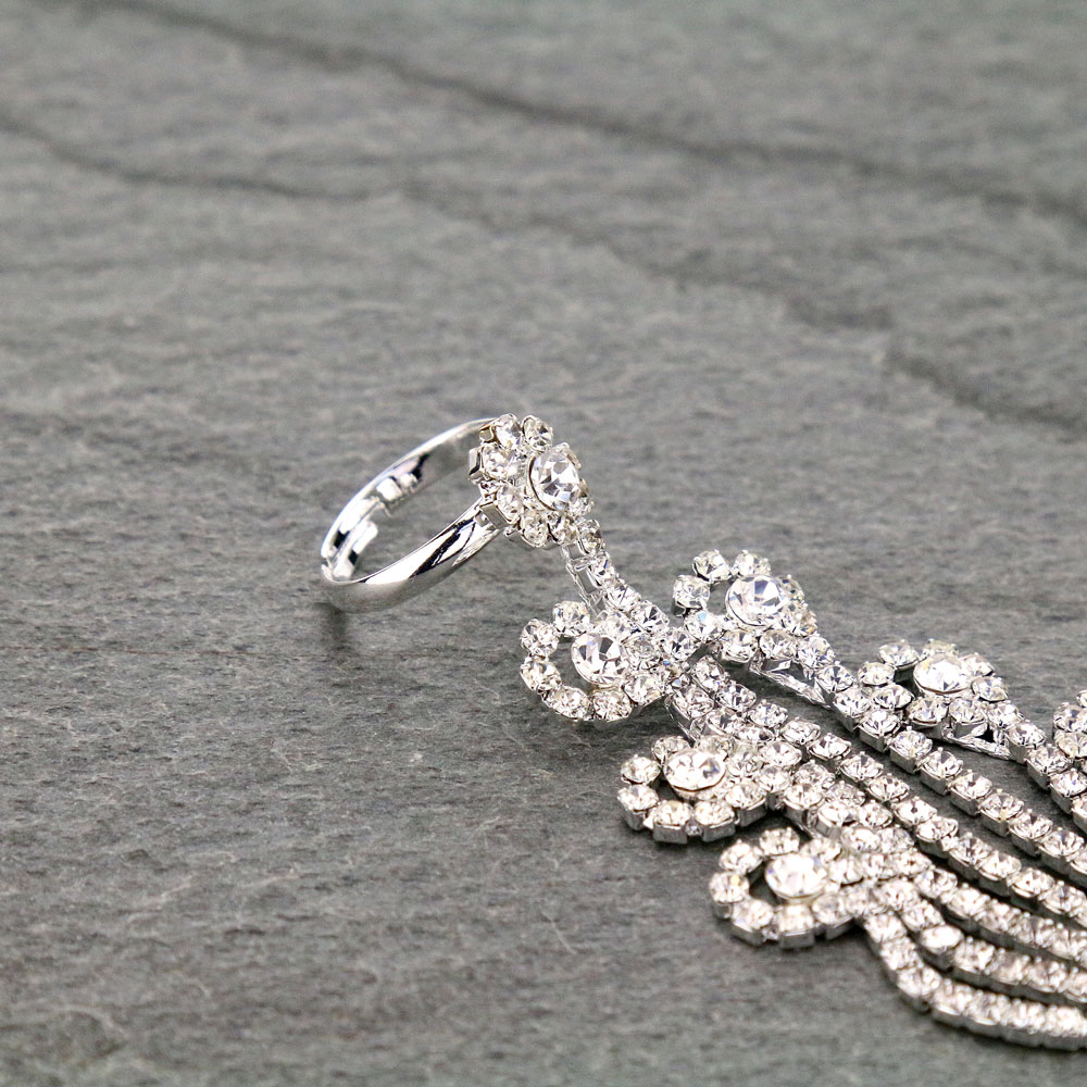 Rhinestone Bracelet Ring Set - Image 3