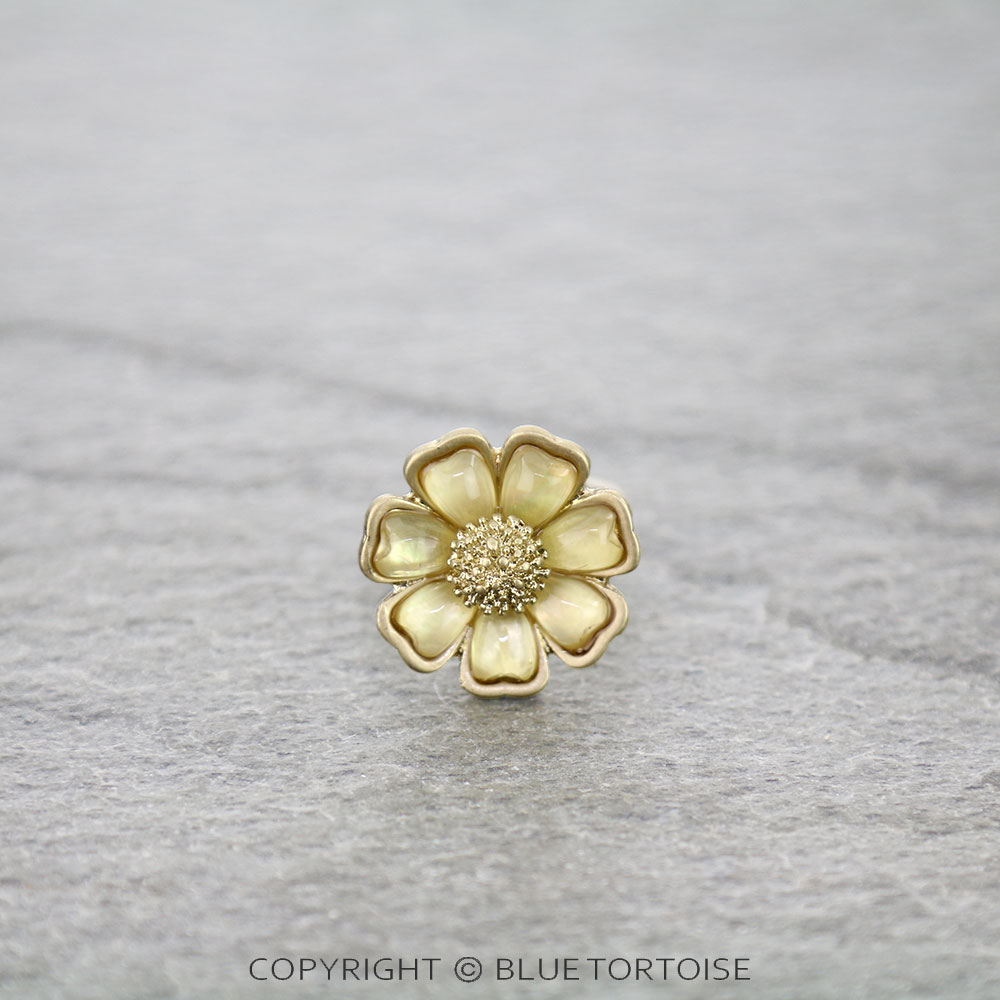 JJ Gold Mother of Pearl Semi-matt gold Ring