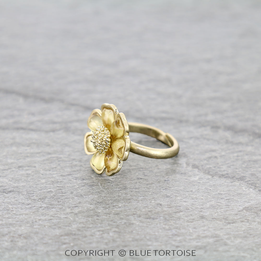 JJ Gold Mother of Pearl Semi-matt gold Ring - Image 2
