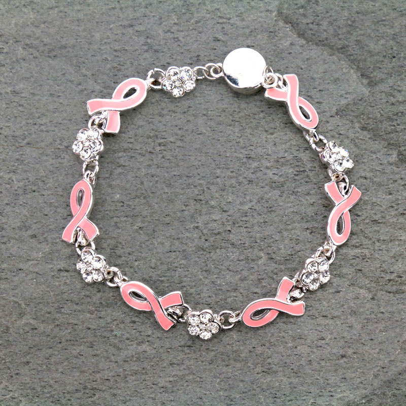 Pink Ribbon Linked Bracelet