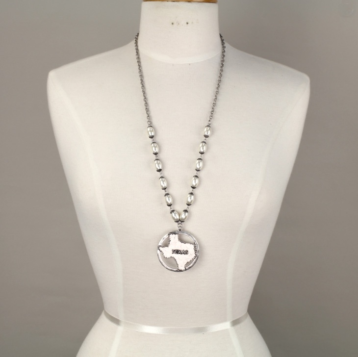 Texas State Map Pearl Necklace - Image 2