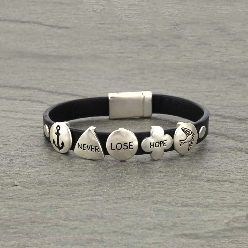 "Never Lose Hope" Magnetic Stacked Bracelet