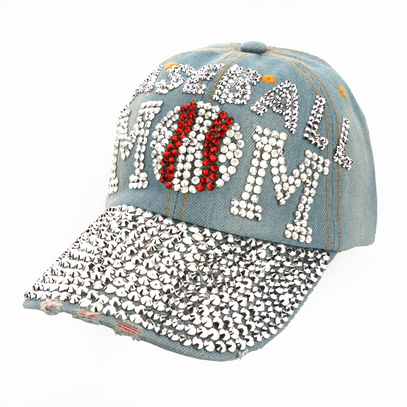 Sports "Baseball MOM" Rhinestone Cap