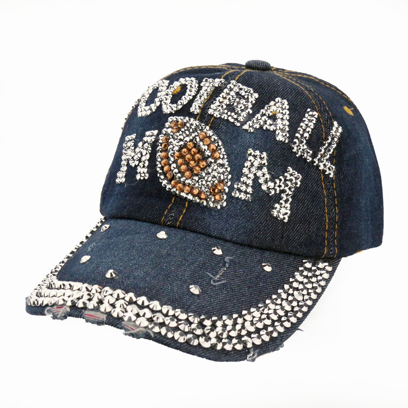 Sports "Football MOM" Rhinestone Cap