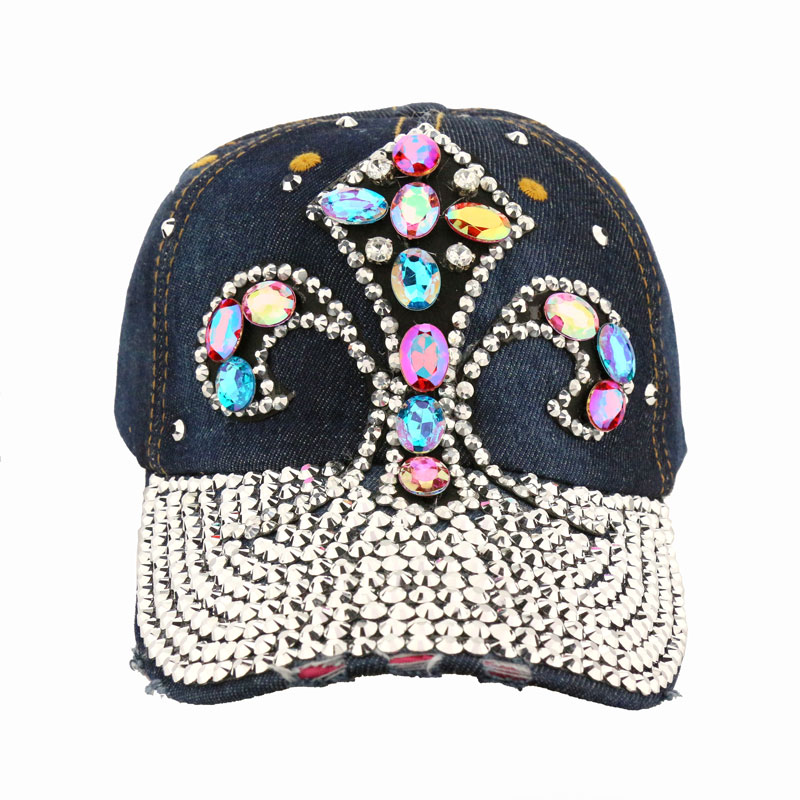 Fleur De Lis Rhinestone Cap - Image 2