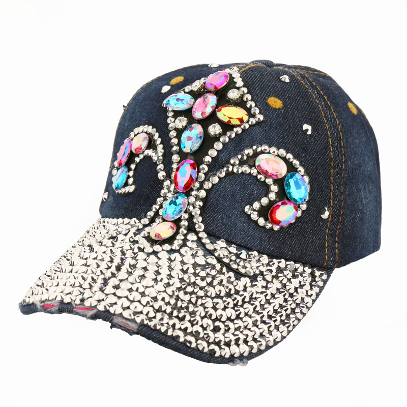 Fleur De Lis Rhinestone Cap
