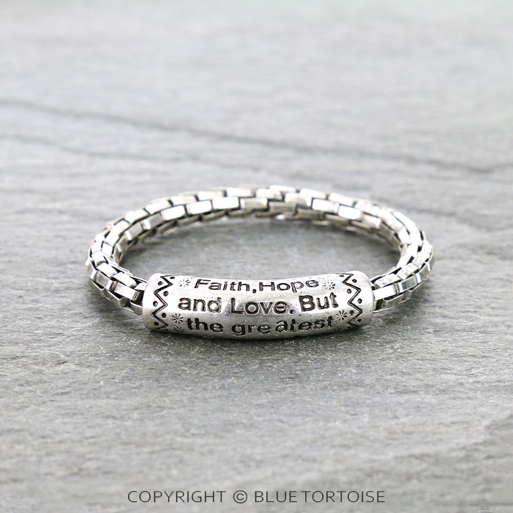 Bible Verse (Corinthians 13:13) Stretch Bracelet