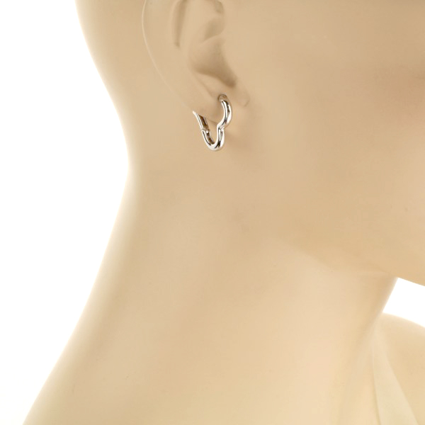 Brass Fashion Heart Hoop Earrings - Image 2