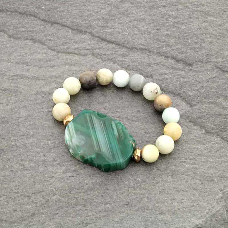 Agate Stone Set of 3 Stretch Bracelet - Image 5