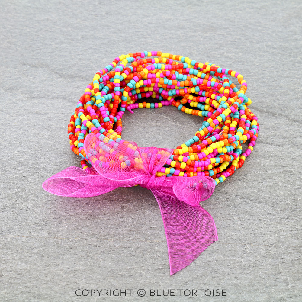 Seed Bead Ribbon Stackable Bracelet