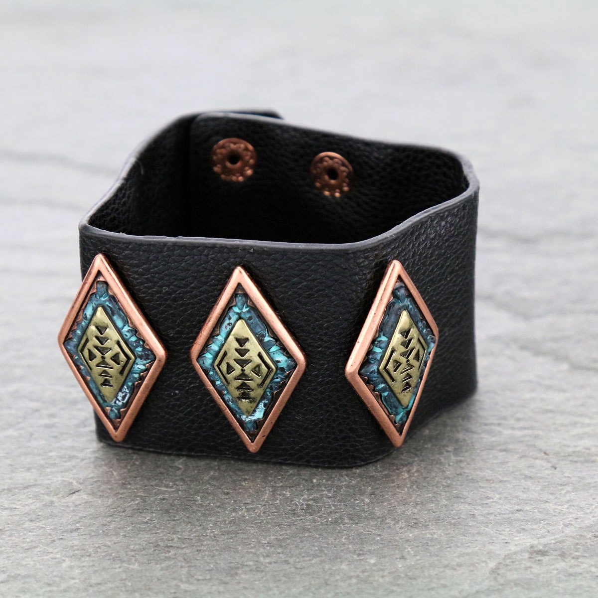 Western Stone Leather Bracelet