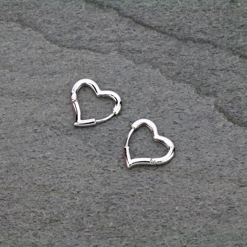 Brass Fashion Heart Hoop Earrings